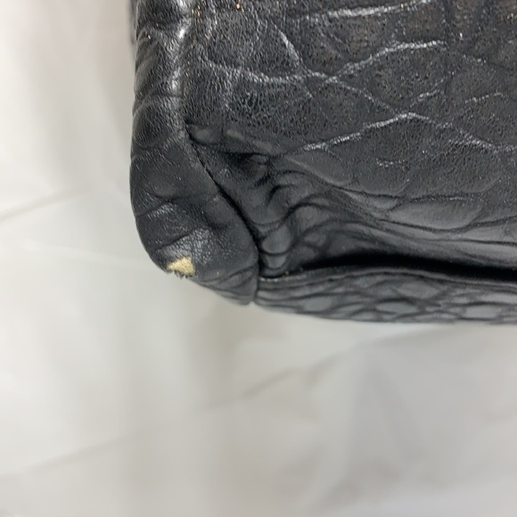 NICOLE By Nicole Miller Black Faux Debossed Leather Tote with Magnetic Snap - Picture 6 of 12